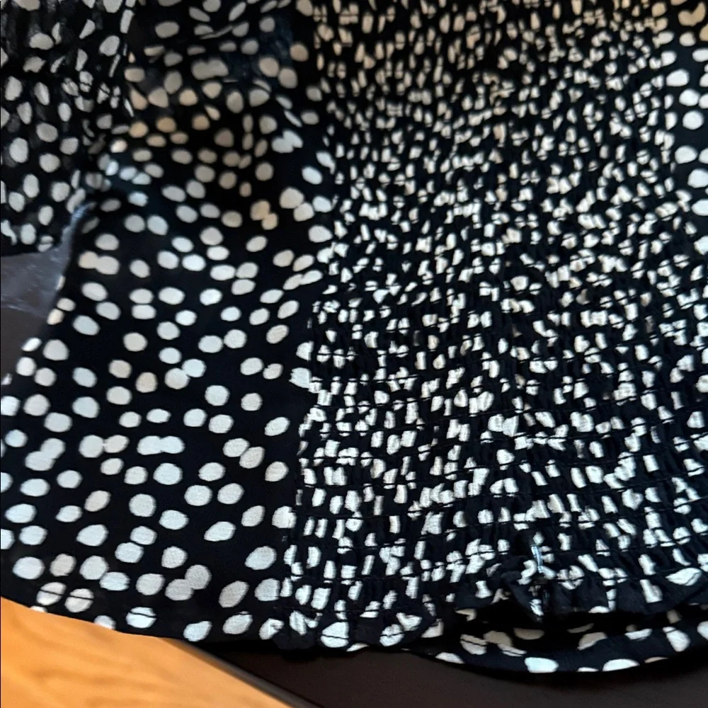 Reformation Black and White Polka Dot Blouse